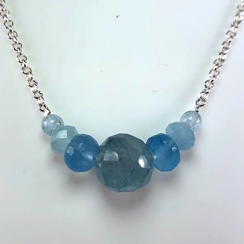 Genuine Aquamarine Necklace! March Birthstone! ❤️